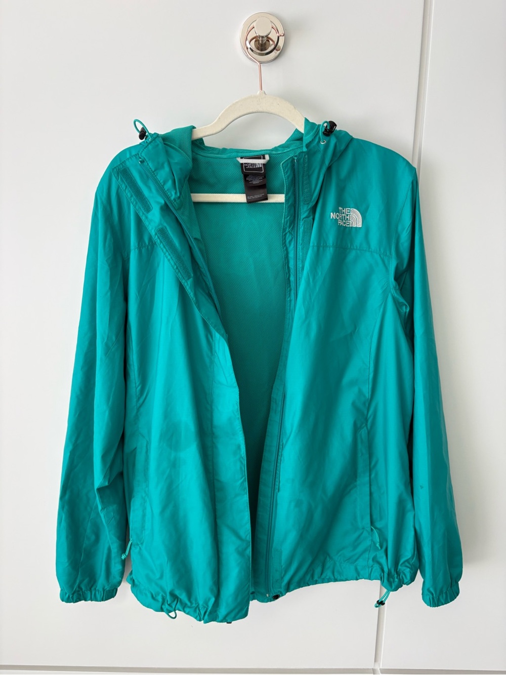 THE NORTH FACE Women’s Lightweight Hooded Windbreaker Jacket • Teal • L - Picture 10 of 13